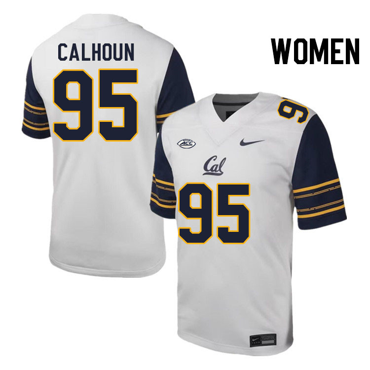 Women #95 Akili Calhoun California Golden Bears ACC Conference College Football Jerseys Stitched Sal